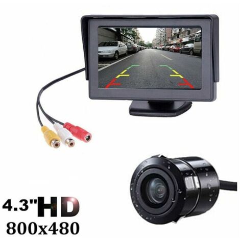 HD 1080P Rückfahrkamera, 4,3-Zoll-Bildschirm, Armaturenbrett-Monitor, Parksystem-Set für Auto, Camping, LKW, Wohnwagen, wasserdichte Nachtsicht (1/5)