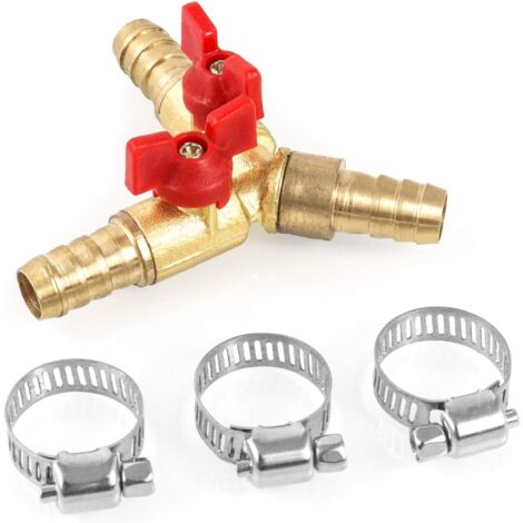 3 Wege Schlauchverbinder, Splitter, Messing Und Zinklegierung, 10 Mm Kugelhahn T Schlauchverbinder Fur Tischlerarmatur Luft Wasser Gas 1 Stuck 82973934
