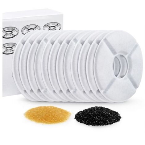 12er-Pack runde Katzentrinkbrunnenfilter in Blumenform, Katzen-/Hunde-Ersatzfilter für 1,6-l-Trinkbrunnen mit Harz und Aktivkohle FLITI