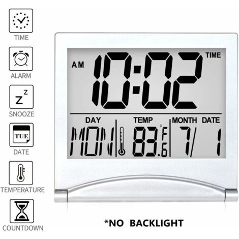 Haofy Sveglia Digitale Pieghevole Portatile Con Calendario, Termometro, Timer E Retroilluminazione LED