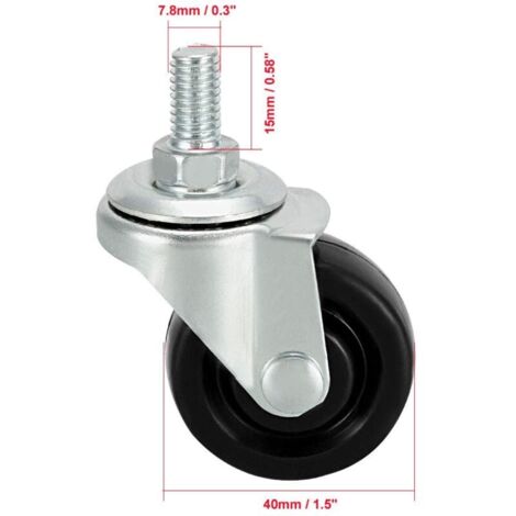MroMax Möbelrollen 3,8 Cm – 5 Stück, 360° Dreh Produktbild-Vorschau 5