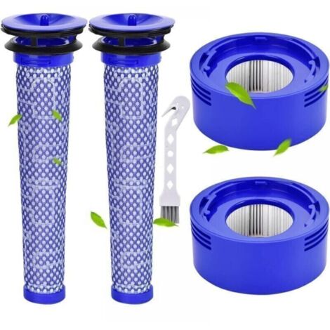 2 Stück Filter für Dyson V7 V8, Filter für Dyson V8 V7 Akku-Staubsauger, Motorkopf-Filterset mit Reinigungsbürste, FLITI (1/4)