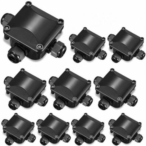 Anschlussdose, 10 Stück, IP66, 3-Wege-wasserdichter Anschluss, wasserdichter Anschluss für den Außenbereich, für Kabeldurchmesser von 4–15 mm, H174, FLITI (1/4)