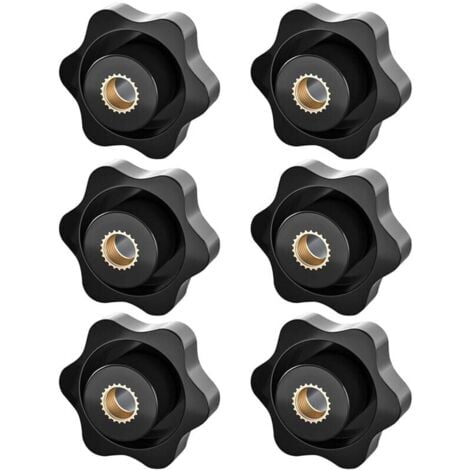 10x M4 Rändelknöpfe | 40mm Gewinde | Schwarze Klemmgriffe