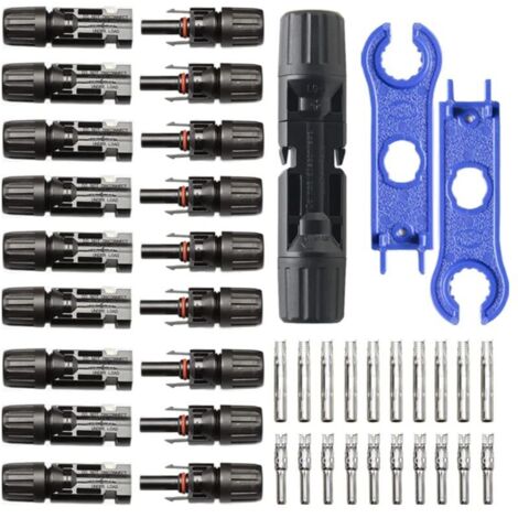 10 Paar Solarverbinder mit 2 Werkzeugen, Solarstecker männlich/weiblich IP67 wasserdicht, PV-Stecker kompatibel mit 6mm²-4mm² Solarkabel FLITI