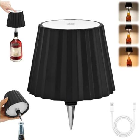 Flaschenlampe Aufsatz LED Wiederaufladbar, Flaschenlicht zum Einstecken, Kabellose Flaschenlampe 3 Farben Dimmbar, Lampe für Flaschenhals, Touch Flaschenlampe, Licht für Esszimmer, Schlafzimmer FLITI