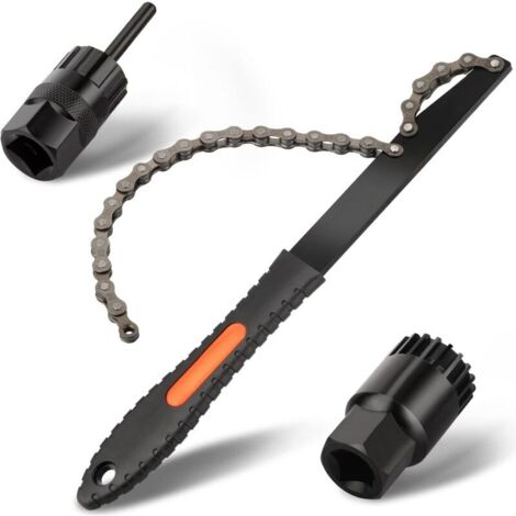 Fahrrad-Kassetten-Entferner-Werkzeuge, Fahrrad-Kettenpeitschen-Werkzeug-Set für Shimano/SRAM/SunRace/SunTour/Chris King, passend für 6,7,8,9,10,11 Geschwindigkeitsketten FLITI (1/4)