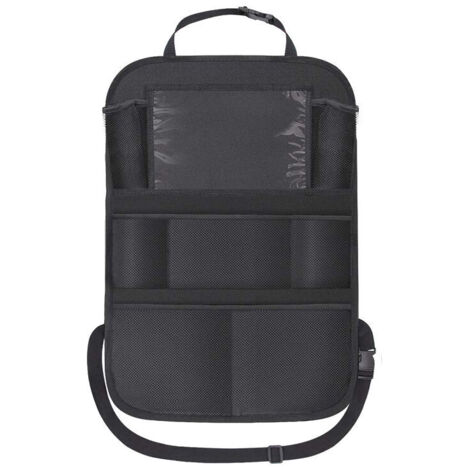 Autositz Organizer Premium [2er Set] Schwarz I Rückenlehnenschutz inkl. Tabletfach I Wasserabweisend [600D Oxford] Kinder Rücksitz Organizer Universal + knitterfreie Rückseite  FLITI