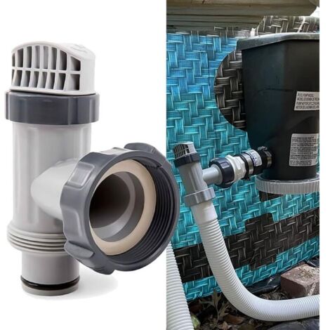 Ersatz-Ventilanschluss Für 38mm Schlauch – Kompatibel Mit Intex Poolpumpen 1500-4000 GPH, Grau