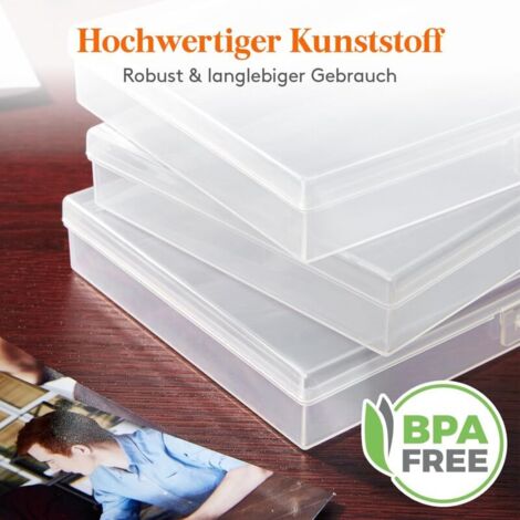 Foto-Aufbewahrungsbox, 4 x 6 Fotobox, 16 Fotoclips im Inneren, transparente  Fotobox zur Aufbewahrung, Foto-Organizer aus Kunststoff fr Samen, Karten,  Kunsthandwerk, Aufkleber FLITI