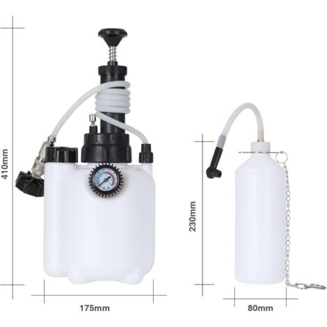 3L Auto-Bremsenentlüfter, Bremsflüssigkeitswechsler mit 1L-Bremsentlüftungsflasche und E20-Standardadapter, Bremsenentlüftungsset für die meisten europäischen Modelle  FLITI