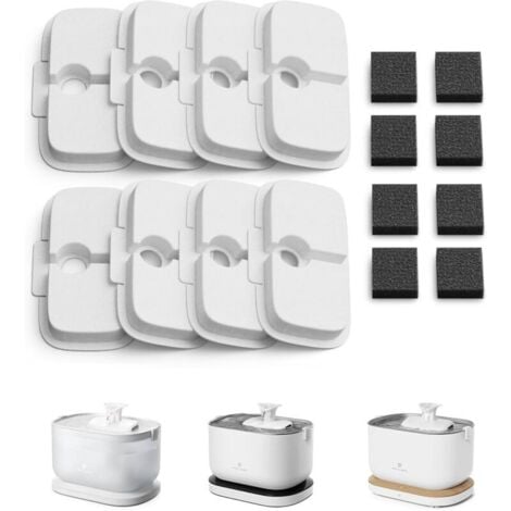 Katzenbrunnen Filter 32 Stück - Kompatibel Mit Dockstream PLWF Serie, 16 Filter + 16 Schwämme