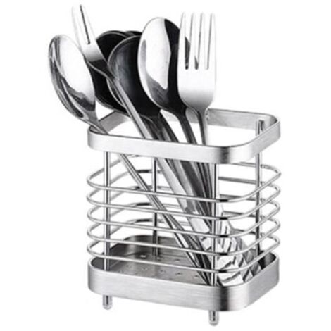 Besteckabtropfgestell, Messerhalterkorb, Gabeln, Löffel, Küchenutensilien, Besteckhalter aus Edelstahl, Silber FLITI