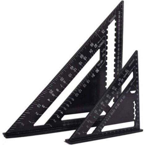 Multifunktions-Zimmermannswinkel 18 cm und 30 cm, dreieckiges Metall-Aluminium-Lineal, quadratisches Lineal, Winkelmesser, Führungswinkel 45–90 Grad, Zimmermannswerkzeuge, Holzschreiner-Anleitung, Nac (1/4)