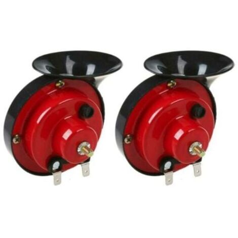 12 V Universal-Autohupe, Fahrradhupe, 110 dB LKW-Hupe, wasserdichte Zughupe, Luft-Nebelhupe für LKW, Auto, Motorrad, Boot und Fahrrad (rot)  FLITI