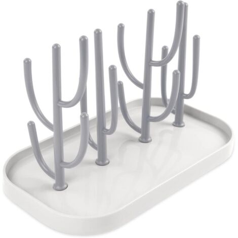 Babyflaschentrockner, Baumflaschen-Abtropfgestell mit abnehmbarer Wasserschale für Babyflaschen, Besteck, Sauger, Tassen (grau) FLITI