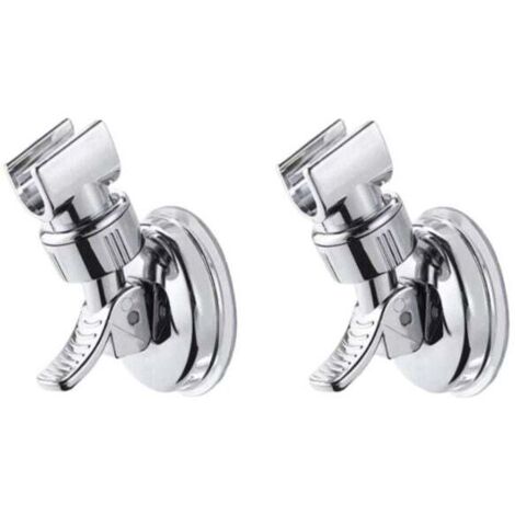 2-teiliger austauschbarer Handbrausehalter, 360° drehbarer Saugnapf-Duschhalter, Saugnapf-Duschhalter mit hoher Saugfähigkeit (Saugnapfbasis) - Silber FLITI (1/4)