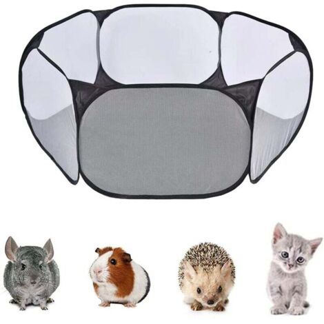 Kleintierkäfigzelt, Tragbarer Kleintierlaufstall, Faltbarer Kleintierzaun, Transparenter Haustierlaufstall, Für Kaninchen, Hamster, Chinchillas Und Igel FLITI (1/4)