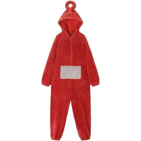 Hundemantel und Regenmantel, Teletubbies-Pyjama für Erwachsene, Winterkostüme, Onesies, Cosplay-Pyjama, Weihnachts-Nachtwäsche, Overall, Halloween, Tier-Overall – Rot, S FLITI