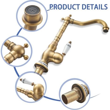 Spacnana Eckventil Im Vintage-Look - Messing-Absperrventil Für Küche & Bad