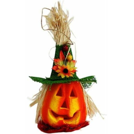 Kreative Halloween-Dekorationslichter: Leuchtender Geisterkürbis (grüner Hut) (1/4)
