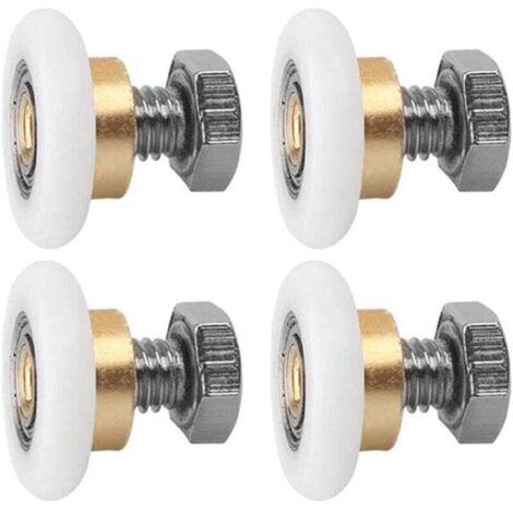 Duschkabinenrollen, 4er-Set Duschrollen, Duschschienen, Duschkabinenrollen, Gleitrollen, Ersatztürrolle (20 mm) (1/4)