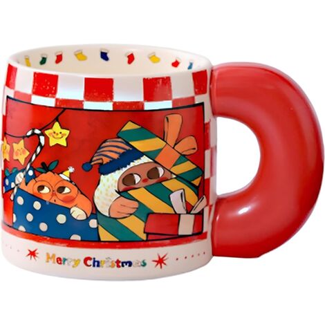 Großer 590-ml-Keramikbecher für Kaffee, Tee, Suppe und heiße Schokolade, spülmaschinen- und mikrowellengeeignet (Schneemann) (1/4)