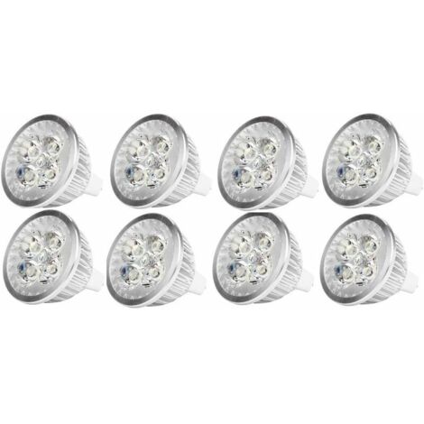 MR16 4W LED-Lampe, 12V 4W LED-Spotlampe mit MR16 GU5.3-Sockel, für die Gartenbeleuchtung geeignet, entspricht einer 50-Watt-Halogenlampe, kaltweiß, 8er-Pack (1/5)