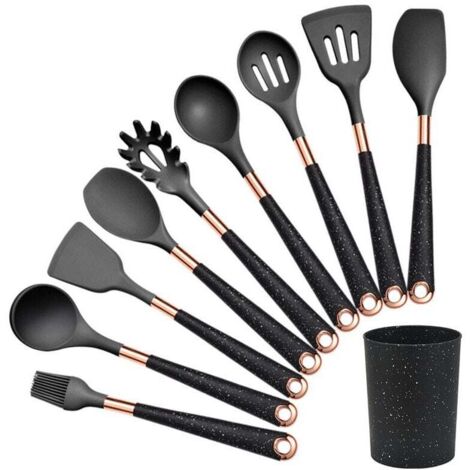 9-teiliges Silikon-Kochgeschirr-Set, Pfannenwender, Löffel, Küchenutensilien (9 Teile) (1/4)