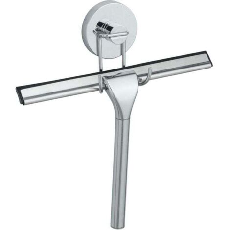 Duschabzieher und Wandhalterung, Vacuum-Loc®-Montage ohne Bohren, repositionierbar, Tragkraft bis 33 kg, Edelstahl, 25 x 24,5 x 5 cm, silber (1/4)