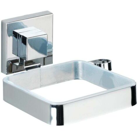 Quadro Wandhalterung für Haartrockner, Vacuum-Loc® Wandhalterung für Haartrockner, bohrfreie Montage, repositionierbar und rückstandsfrei abnehmbar, Edelstahl, 14 x 7,5 x 13,5 cm, poliert (1/4)