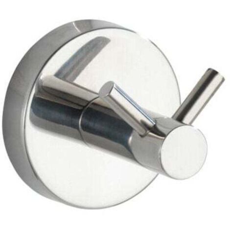 Bosio Shine Edelstahl-Wandhaken, 5,5 cm, silber, Badezimmer Edelstahl-Wandhaken Design-Badezimmer-Wandhaken Wandhaken ohne Bohren Doppel-Badezimmerhaken Edelstahl-Badezimmer-Garderobenhaken