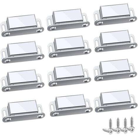 Aiperq Magnetverschlüsse, 12 Stück, Magnetische Schränke, Stark und Robust, Bis zu 6 kg, für Schubladen, Duschtüren, Kleiderschränke, Schränke, Möbel (45 mm - 12 Stück) (1/4)