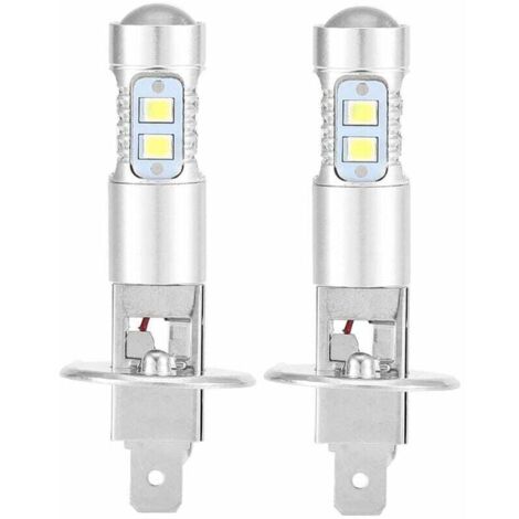 Scheinwerferlampen, 2x H1 6000K Ultraweiß 100W LED-Scheinwerferlampen-Kit Abblendlicht