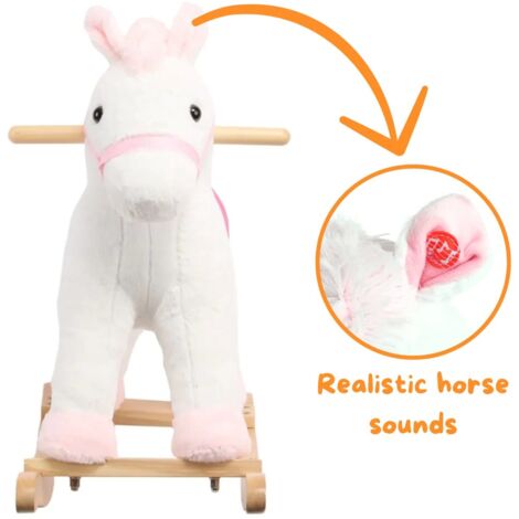 FUNLIO Dino Cheval à Bascule pour Bébés de 1 à 3 Ans, Tricératops Vert Puissant et Mignon en Peluche, Chevauchable à Bascule, Facile à Assembler