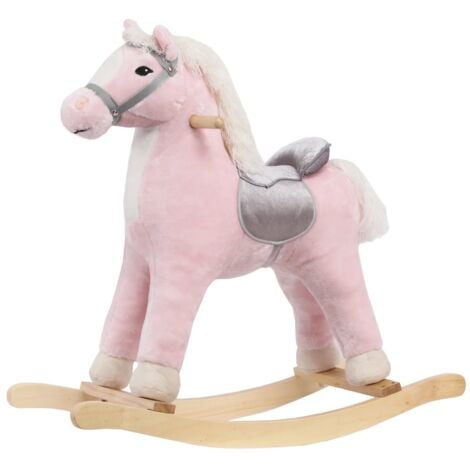 Cheval a Bascule avec Selle Deluxe Grand 2 a 5 ans Rose