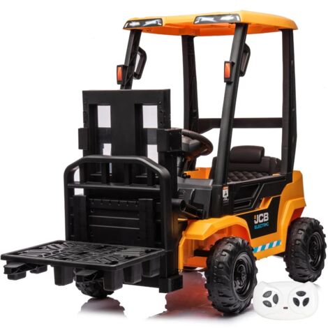 Chariot Élévateur JCB - Véhicule Enfant - Batterie 12V - 2 à 6 ans - Jaune