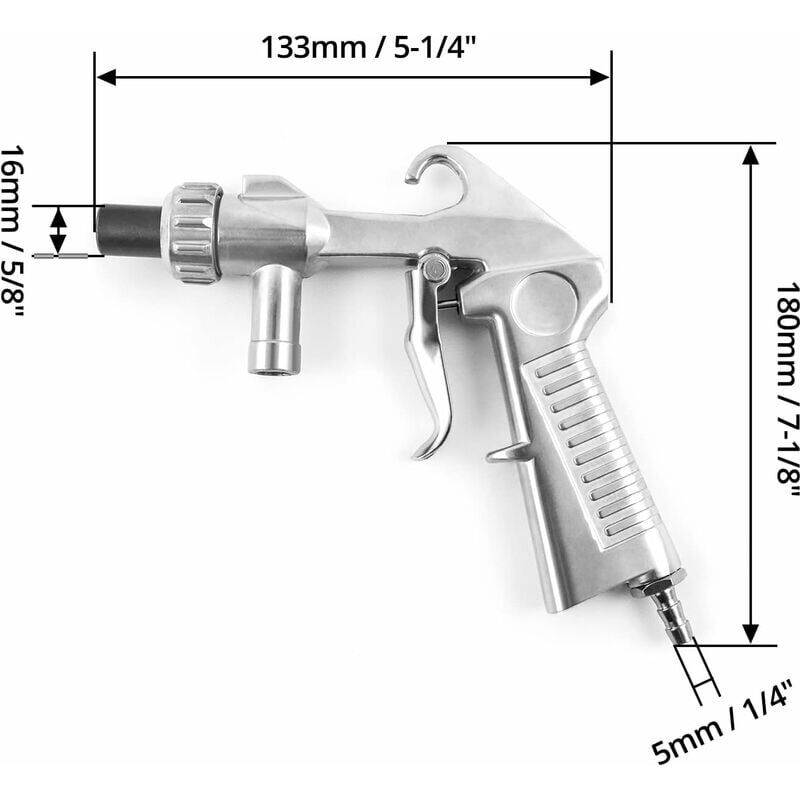 Pistolet Sablage Pneumatique Kit, Kit de pistolet à sable avec 4 buses en  céramique Machines de sablage pour le sablage d'armoires