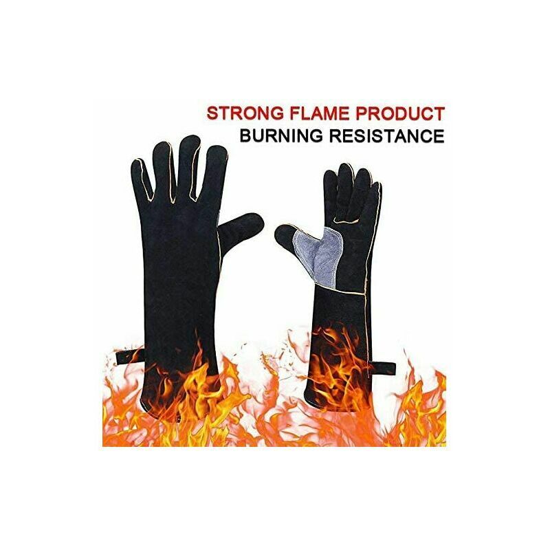 Gants extrêmement résistants à la chaleur et au feu, cuir cousu Kevlar,  gants, idéal pour cheminée