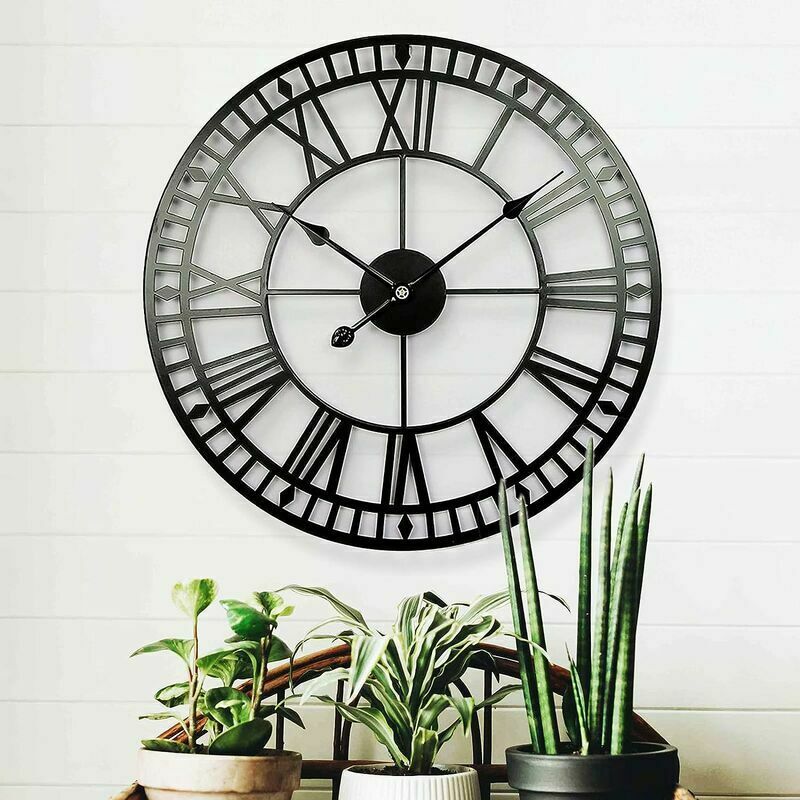 Grande horloge de jardin extérieure imperméable à l'eau, horloge