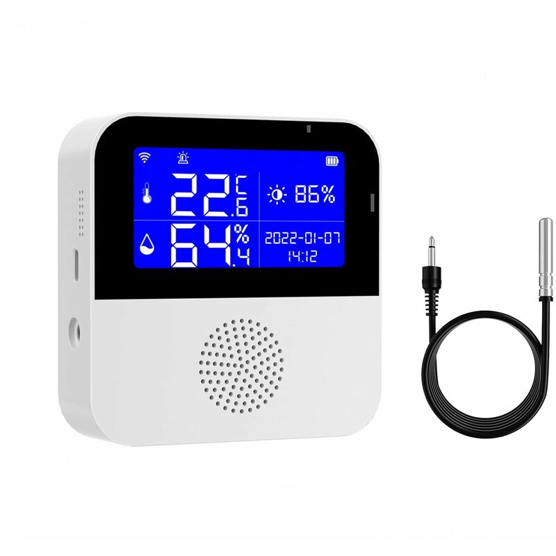 Tuya Wifi Température Capteur d'humidité Hygromètre intérieur Thermomètre  Détecteur Smart Life Télécommande Support Alexa Google Home