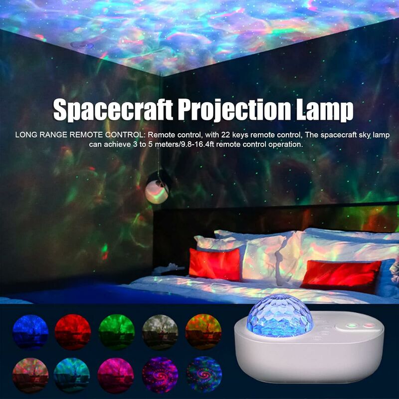 Projecteur Etoilé LED, Lampe de Projection d'étoiles Galaxie Musique Lampe  de Vaisseau Spatial avec Télécommande Aurore Rotative RGB/Haut-parleur  Bluetooth/Timing Veilleuse LED Lumières de Fête Enfant : :  Luminaires et Éclairage