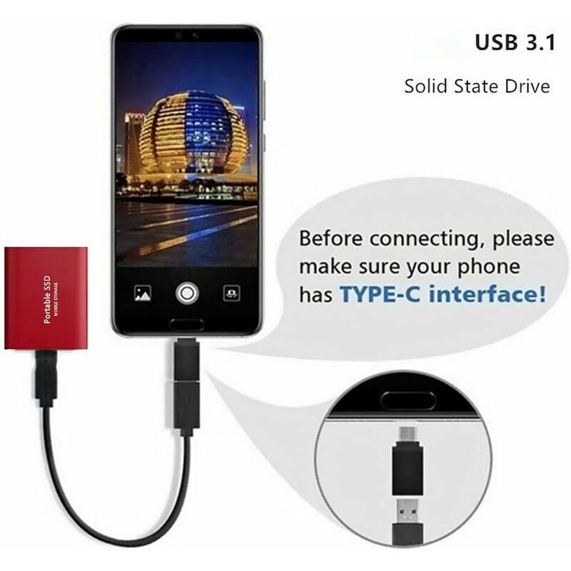 Disque Dur Externe 15To - USB 3.1 ultrafin Design métallique HDD Portable  pour Mac, PC, Ordinateur Portable (