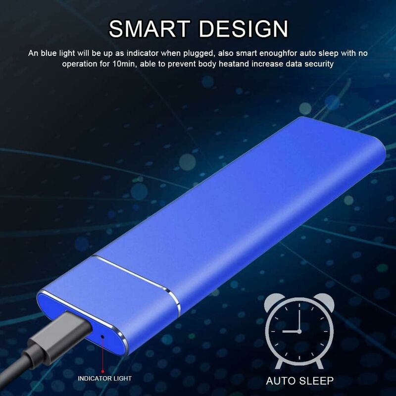 Disque Dur Externe 15To - USB 3.1 ultrafin Design métallique HDD Portable  pour Mac, PC, Ordinateur Portable (
