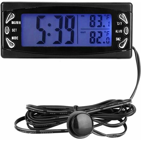 Horloge LCD, thermomètre de voiture numérique, thermomètre, 12 V pour  voiture RV