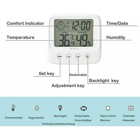 Thermometre Interieur Hygrometre, Thermomètre Chambre Bébé Lot de
