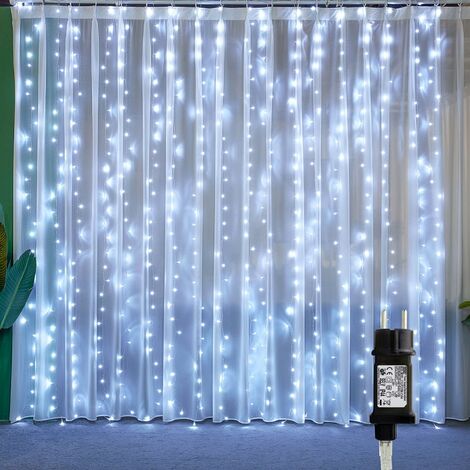 Rideau Lumineux 600 LED 6m x 3m Rideau Lumineuse Noël Alimenta