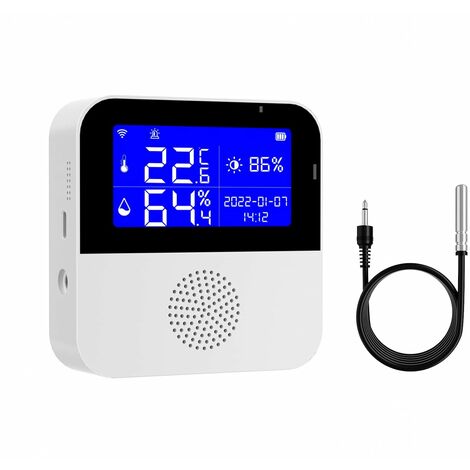 Thermomètre WiFi hygromètre avec sonde, température humidité, thermo- hygromètre avec écran LCD, capteur de température numérique