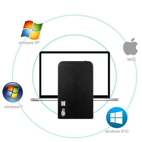 Disque Dur Externe 10To - USB 3.1 ultrafin Design métallique HDD Portable  pour Mac, PC, Ordinateur Portable (