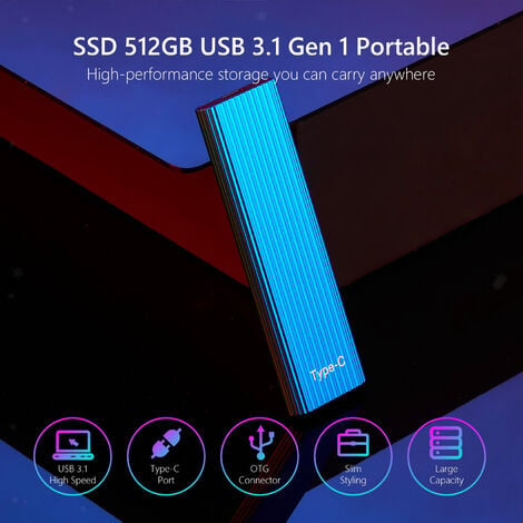 Disque Dur Externe 10To - USB 3.1 ultrafin Design métallique HDD Portable  pour Mac, PC, Ordinateur Portable (